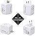 Travel Adapter, AC Adapter Charger All-in-One US UK EU AU Plugs Worldwide Universal Wall Charger with Dual USB Ports(White)