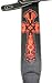 Walker & Williams CVG-23 Black & Red Leather Guitar Strap Hand Tooled Cross Design