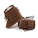 Kuner Infant Baby Boys Girls Tassel Plush Non-Slip Prewalker Toddler Outdoor Warm Snow Boots (12cm(6-12months), Brown)
