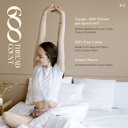 600 TC King Size Sheet Set - 100% Cotton Sheets