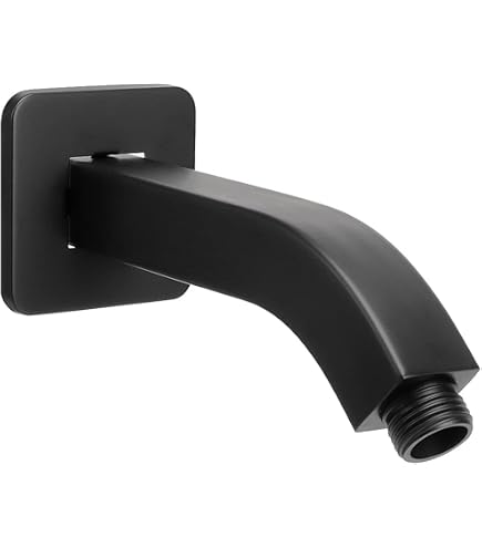 Gerber 15-Inch All-Metal Shower Arm With Square Cover - Extend & Adjust Your Showerhead In Satin Black