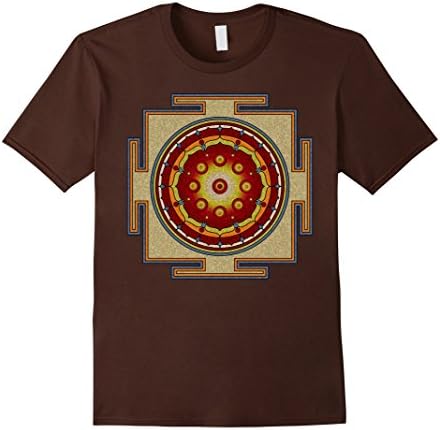 Mens Handpan Mandala Yantra - terracotta T-Shirt Large Brown
