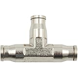 Legines 10pcs Nickel Plated Brass Push to Connect Fitting for High Pressure Mist Cooling System, Misting Tee Slip Lock, 1/4