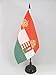 Austria-Hungary 1867-1918 Table Flag 5'' x 8'' - Austro-Hungarian Empire Desk Flag 21 x 14 cm - Black plastic stick and base - AZ FLAG