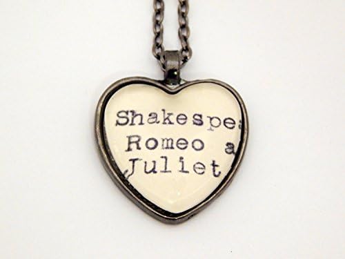 Dark silver Romeo and Juliet heart necklace