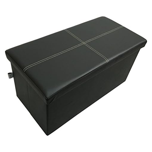 Ointime Storage Strong and Sturdy Ottoman Faux Leather Foldable Waterproof Quick and Easy Assembly 5Colors Footstool 30x15x15'' Toy and Shoe Chest Versatial Space-Saving