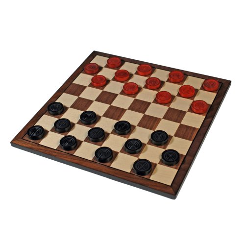 WE Games Old-Time Red and Black Wooden Checkers Set