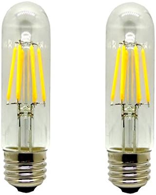Mansa Lighting®, T10 LED Bulb (Tube Shape), 2 Pack, 600 Lumens, 6 Watts, Warm White (2700K), Dimmable, 50W Equivalent