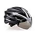 Base Camp Firewall Road Bike Helmet with Detachable Magnetic Visor Shield Goggles
