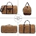 Oversized Canvas Travel Duffel Bag Waterproof Genuine Leather Duffle Bags for Men Women Overnight Weekender Carryon Handbag (Brown)