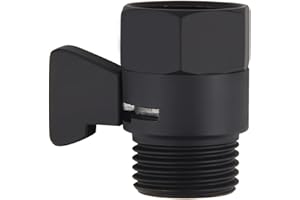 Hsmhose Shower Shut Off Valve, Shower Flow Control Valve,Soild Brass Flow Pressure Regulator for Handheld Shower Head G1/2 Matte Black