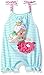Mud Pie Baby Girls' Bubble Romper, Mermaid, 12-18 Months