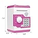 SZAT Funky Quality Electronic Money Bank Piggy Money Locker Coins Cashes Auto Insert Bills Safe Box Password ATM Bank Saver(Pink)