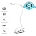 Cordless Clip Desk Lamp - 14 Long Life LEDs - Built-in 500mAh Rechargeable Lithium Battery - 3 Brightness Level Touch Dimmer - Portable Lightweight for Indoor & Outdoor Use