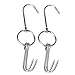 2pcs Stainless Steel Double Hooks + 3pcs S-Hooks for Bacon Hams Meat Processing Butcher Poultry Hook Hanging Drying BBQ Grill Cooking