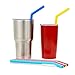 Reusable Straws - Big Reusable Silicone Drinking Straws with Cleaning Brushes for 30 oz Tumblers RTIC/Yeti, Extra Long Flexible Bendy Straw, BPA FREE - No Rubber Tast 6 Pcs