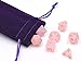 Polyhedral Dice Set Translucent Glitter Dice for DND Dungeons and Dragons TMG RPG Game inculded Purple Dice Bag (Pink)
