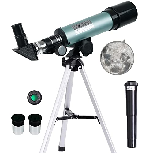 Telescopio Astronómico para Niños, Telescopio 360/50mm 90X Telescopios Astronomico Refractor con Trípode, Regalo Telescopios Astronomicos para Niños Adultos Observer la Luna, Aves