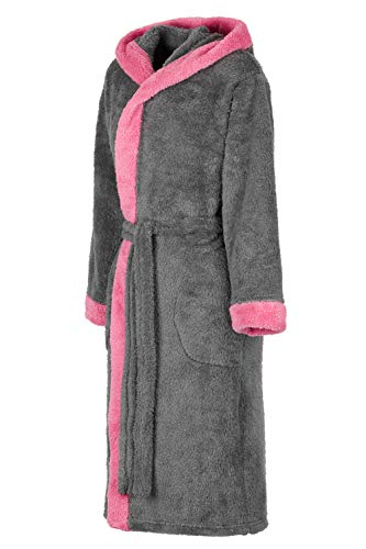 Di Ficchiano Unisex Herren Damen Bademantel mit Kapuze I Morgenmantel flauschig I Nachtwäsche aus edler Mikrofaser I… – Bild 3
