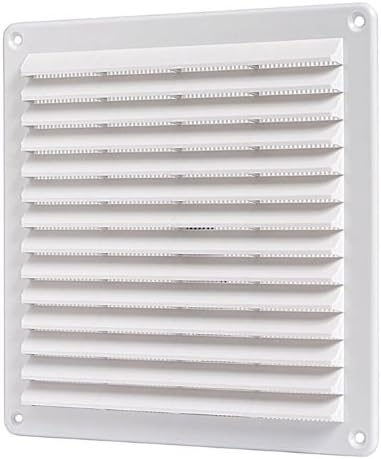 WHITE SURFACE MOUNTED SQUARE PLASTIC AIR VENT WITH INSECT/MOSQUITO NET VARIOUS SIZES AVAILABLESuitable for internal an external use. (White) (230mm x 230mm x 13mm Air flow 210cm2)
