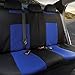 Blue BDK Combo Fresh Design Matching All Protective Seat Covers (2 Front 1 Bench) Ergonomic Steering Cover (1 Piece) Heavy Protection Sleek Graphic Auto Carpet Floor Mats (4 Set)
