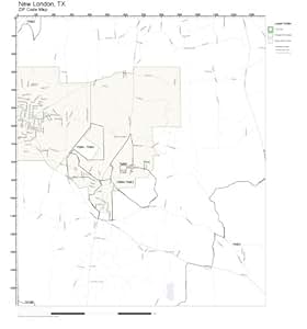 Amazon.com: ZIP Code Wall Map of New London, TX ZIP Code Map Laminated
