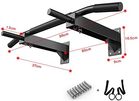 懸垂器具 Hudan壁掛け懸垂バー プルアップバー 新品未使用 穿孔と簡単にインストールするには Color 黒 リフティングリング付き 家庭用ジム筋力トレーニングスポーツ用品 安全負荷300kg