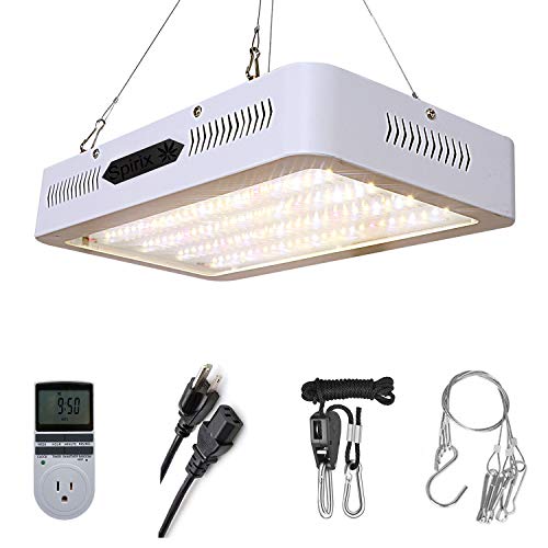 Spirix 1000W LED Grow Light, Full Spectrum Proven for Indoor Plants, with Timer, Veg/Bloom Switches, Daisy Chain