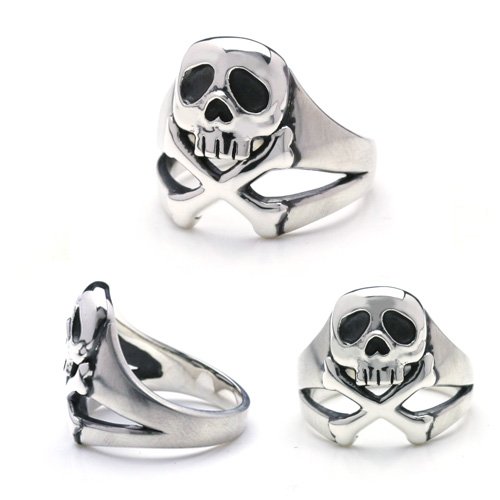 Space Pirate Captain Harlock - Harlock Scull Silver Ring (Japanese Size 23)