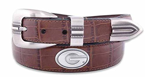 NCAA Georgia Bulldogs Crocodile Tip Leather Concho Belt