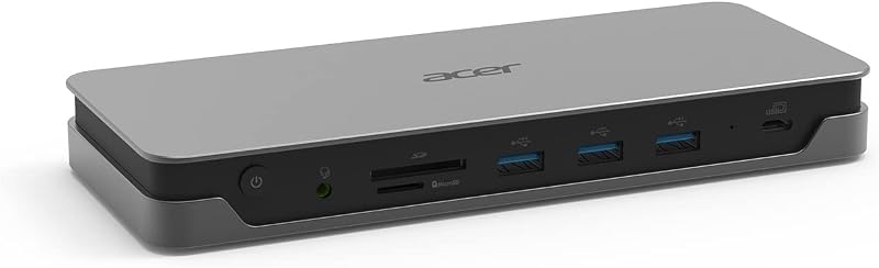 USB Type-C Gen1 Dock, Docking Station con porte USB Type-C con USB 3.1 Gen1, DisplayPort, HDMI, RJ-45, SD Card Reader, Cavo di Alimentazione EU, Grigio