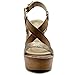 Ollio Womens Shoe Vintage Burnish Wedge Cross Strap Sandal