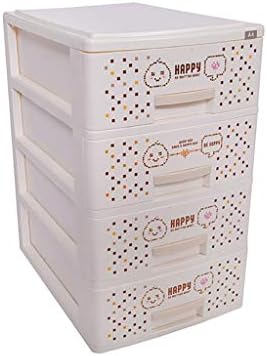 Desktop File Cabinet,Cosmetic lockers Desk sorting box Multilayer Transparent Drawer Desktop File Manager Makeup Lovely design Organizer-Beige (Color : B1, Size : 4-layer)