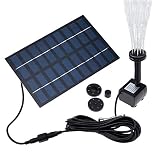 LATITOP Solar Fountain, Solar Bird Bath Fountains with 4 Sprinkler Heads for Birdbath Garden Pond Pool Lawn Tank, 1.8W Solar birdbath Fountain