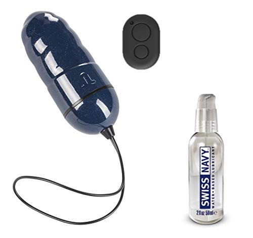 Ocean Storm Remote Control Super Powerful Mini Massager by Adrien Lastic & 2 Oz Swiss Navy Water-Based Lubricant
