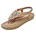 Boomboom_Sandals Summer Sandals,Boomboom 2018 Newest Women Sweet Beaded Clip Toe Flats Bohemian Beach Shoes
