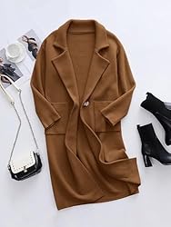 ANRABESS Womens Long Open Front Sweater Coats Lapel
