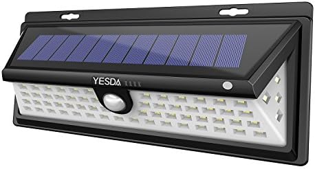 Solar Lights,90 LED Solar Powered Light with Motion Sensor Wide Angle Wireless Waterproof Outdoor Security Lights for Garage Patio Garden Driveway Yard-Auto ,White Light (90LED)