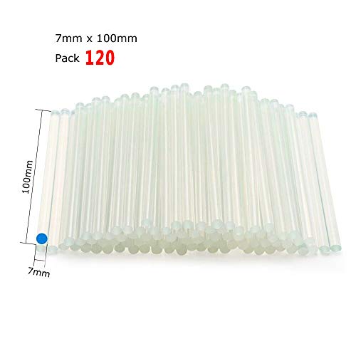 Mini Hot Glue Gun Sticks 4 in. 0.27 in. 120 Pack All Purpose Hot Melt Glue Sticks for Most Hot Melt Glue Gun Clear Hot Glue Adhesive Almost for All Materials for Kids Adults DIY Sealing Repairing
