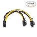 PCI-E 6pin to Dual 6+2Pin (6Pin/8Pin) Power Splitter Cable for Graphics Video Card PCI Express VGA Y-Splitter Extension Cable for GPU Mining- 8 Inch (5 Pcs)