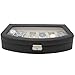 Rounded Leather Watch Box Storage Case Glass Lid for 6 Watches (Black)
