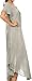 Sakkas 16603 - Egan Long Embroidered Caftan Dress/Cover Up with Embroidered Cap Sleeves - LightGrey - OS