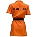 Intimate Inmate Women's Halloween Costume Orange Black Jailbird Prison Jumpsuit, Large