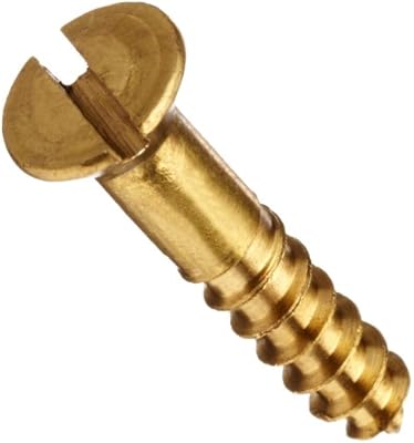 Brass Wood Screw Plain Finish Flat Head Slotted Drive 1 1 2
