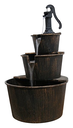 Alpine TEC234BR 3-Tier Pump and Barrels Fountain, 41"