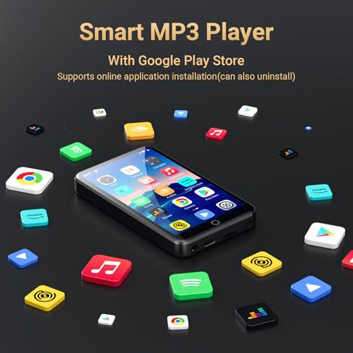 80GB MP3 Player with Bluetooth and WiFi, Oilsky 4.0" IPS Touch Screen MP3 Player with Speaker, Music Player with Spotify, Audible, Amazon Music, Deezer, MP4 Android Music Player Up to 512GB Black