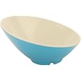 G.E.T. B-792-SE Angled Cascading Serving Bowl for Salads, Rice and Dessert, 24 Ounce / 9.25", Seabreeze Blue