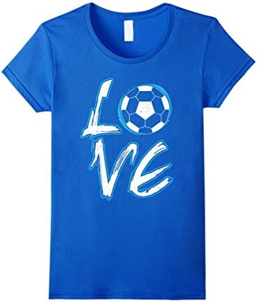 Womens I Love Soccer T-Shirt Small Royal Blue