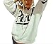 Womens Casual Hooded Sweatshirt Pink Printed Sports Pullover