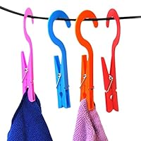 24 pcs/Set Plastic Clothespin Clothes Pegs Clips Towel Underwear Socks Hanger Racks Outdoor Laundry Hanger Clothes Pegs (Random Color)